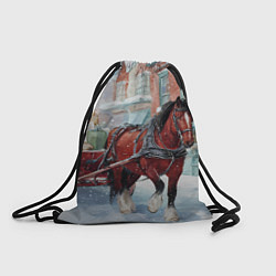 Мешок для обуви Лошадка с новогодней повозкой