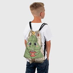 Рюкзак-мешок Новогодняя елочка с горячим шоколадом, цвет: 3D-принт — фото 2