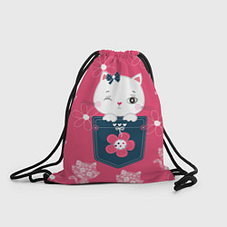 Рюкзак-мешок Милая киска, цвет: 3D-принт