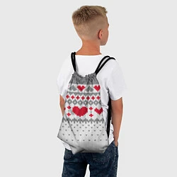 Рюкзак-мешок Узор с сердечками, цвет: 3D-принт — фото 2