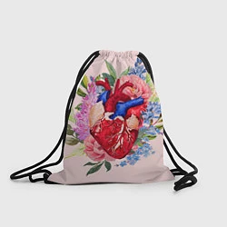 Рюкзак-мешок Цветочное сердце, цвет: 3D-принт