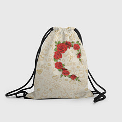 Рюкзак-мешок Сердце красных роз, цвет: 3D-принт