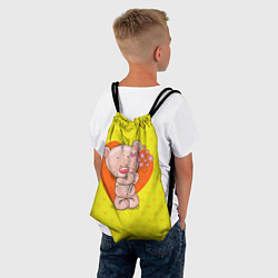 Рюкзак-мешок Мишка с цветочками, цвет: 3D-принт — фото 2