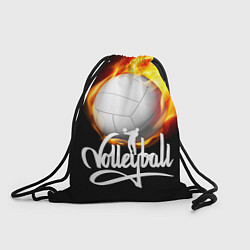 Рюкзак-мешок Волейбольный мяч летит в огне, цвет: 3D-принт