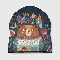 Шапка Осенний медведь, цвет: 3D-принт