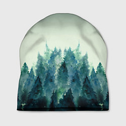 Шапка Акварельный лес градиент, цвет: 3D-принт