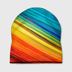 Шапка Цветной мех диагональ, цвет: 3D-принт