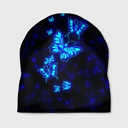 Шапка Неоновые бабочки, цвет: 3D-принт