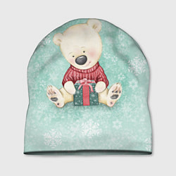 Шапка Медвежонок с подарком, цвет: 3D-принт