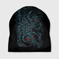 Шапка САМУРАЙ УКРОЩАЕТ БЫКА, цвет: 3D-принт