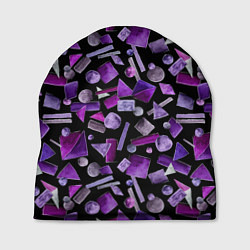 Шапка Геометрический фиолетовый, цвет: 3D-принт