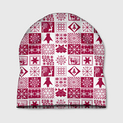 Шапка Новогодний рождественский узор, цвет: 3D-принт