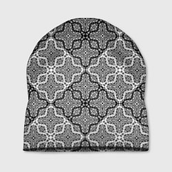 Шапка Черно-белый орнамент, цвет: 3D-принт