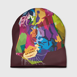 Шапка Голова тигра поп-арт, цвет: 3D-принт