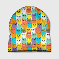 Шапка Разноцветные Мультяшные Котики, цвет: 3D-принт