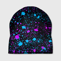 Шапка Брызги неоновые ярких красок, цвет: 3D-принт
