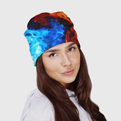 Шапка Огонь - Вода Инь - Янь, цвет: 3D-принт — фото 2