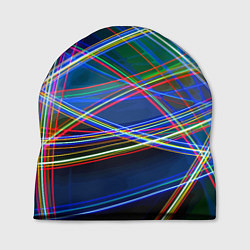 Шапка Разноцветные неоновые линии Абстракция Multicolore, цвет: 3D-принт