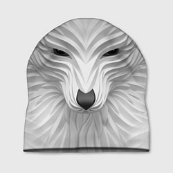 Шапка Волк - белый, цвет: 3D-принт