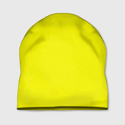 Шапка Однотонный неоновый лимонный желтый тон, цвет: 3D-принт