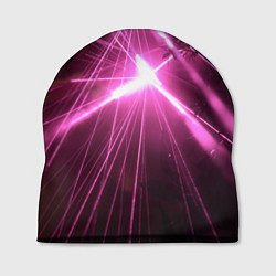 Шапка Неоновые лазеры во тьме - Розовый, цвет: 3D-принт