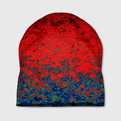 Шапка Абстрактный узор мраморный красно-синий, цвет: 3D-принт