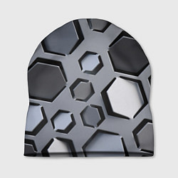 Шапка Металлическая киберпанк броня - Серый, цвет: 3D-принт