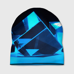 Шапка Неоновые объёмный куб - Синий