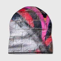 Шапка Граффити на кирпичной стене - фрагмент, цвет: 3D-принт