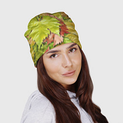 Шапка Осенние листья клёна - паттерн, цвет: 3D-принт — фото 2