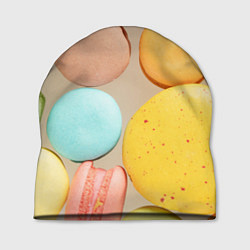 Шапка Разноцветные пирожные Макарон, цвет: 3D-принт