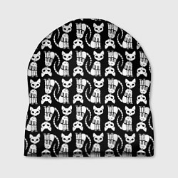 Шапка Скелет кошки - Halloween pattern, цвет: 3D-принт
