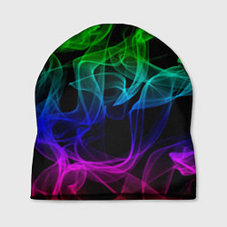 Шапка Разноцветный неоновый дым, цвет: 3D-принт