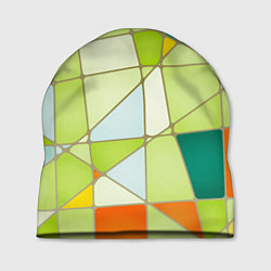 Шапка Абстрактный салатовый стеклянный паттерн, цвет: 3D-принт