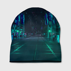 Шапка Неоновая ночная улица, цвет: 3D-принт