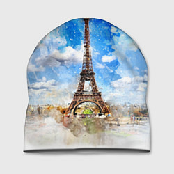 Шапка Париж Эйфелева башня рисунок, цвет: 3D-принт
