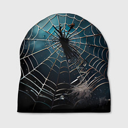 Шапка Halloween - паутина на фоне мрачного неба, цвет: 3D-принт