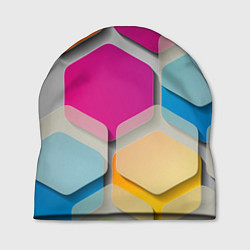 Шапка Абстрактные разноцветные геометрические фигуры, цвет: 3D-принт