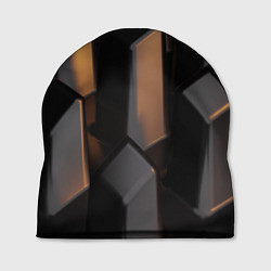 Шапка Абстрактные тёмные геометрические блоки, цвет: 3D-принт