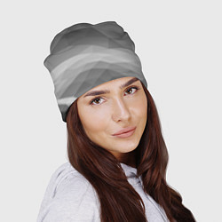 Шапка Серый геометрический объёмный паттерн, цвет: 3D-принт — фото 2