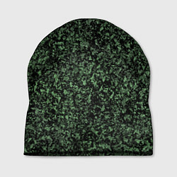 Шапка Черный и зеленый камуфляжный, цвет: 3D-принт