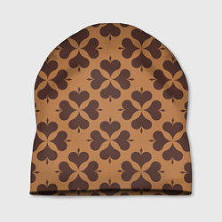 Шапка Четырехлистный клевер бежевый, цвет: 3D-принт