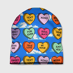 Шапка Валентинки конфетки сердечки с посланиями, цвет: 3D-принт