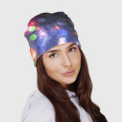 Шапка Поп арт неоновые звезды космического неба, цвет: 3D-принт — фото 2