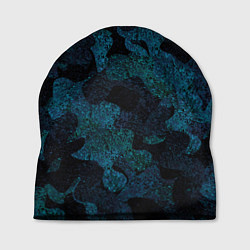 Шапка Камуфляж тёмно-синий, цвет: 3D-принт