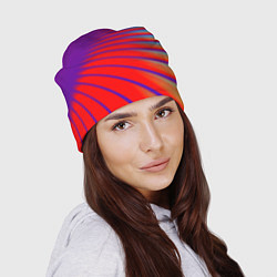 Шапка Неоновые полосы абстракция, цвет: 3D-принт — фото 2