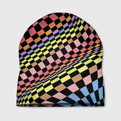 Шапка Colorful avant-garde chess pattern - fashion, цвет: 3D-принт