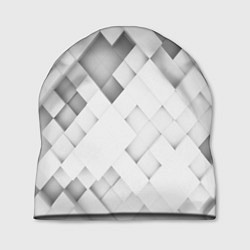 Шапка Серые кубы на белом, цвет: 3D-принт