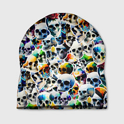 Шапка Акварельные черепа, цвет: 3D-принт