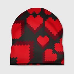 Шапка Pixel hearts, цвет: 3D-принт